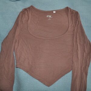 BUNDLE ALERT! Women's Brown and Black Cropped Long Sleeve Tops